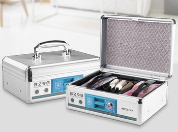 Glosen Portable Cash Box Register with Key Lock, Aluminum Body