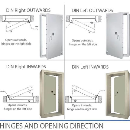 Rubik Customized Vault Door RB-2085, 2 Hours Fire Resistant Push-in Flat-Opening Vault Door