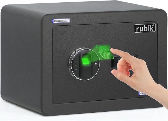 Rubik Medium Fingerprint Safe Box with Keys, RB-25YFP (25x35x25cm)