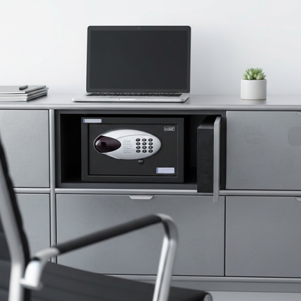 Rubik Hotel Safe Box with Digital Motorized Lock & Keys, RBH20E (20x31x20cm) White