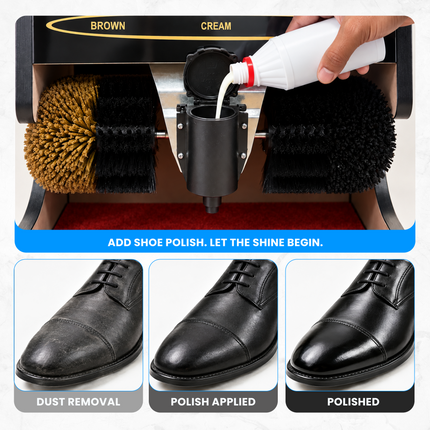 Automatic Electric Shoe Polisher Machine with Infrared Sensor, Dual Brushes & Liquid Polish Dispenser – 100W