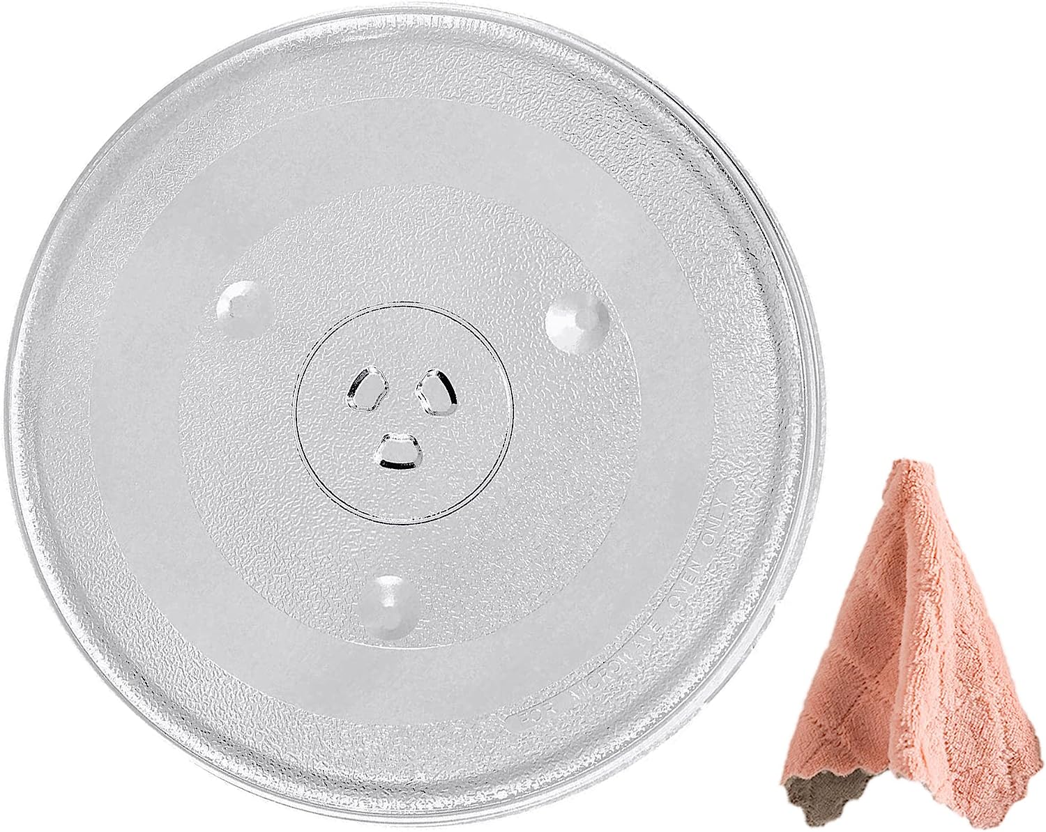 Replacement Microwave Oven Plate Large inch) Turntable Glass Tray Dishwasher Safe, Universal Compatibility
