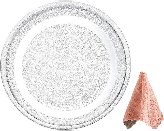 Replacement Microwave Oven Plate Small (24.5cm, Flat Bottom) Turntable Glass Tray Dishwasher Safe, Universal Compatibility
