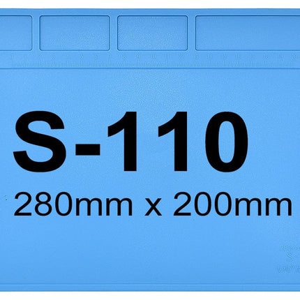 S-110 Mini Silicone Soldering Work Mat – Heat Resistant Repair Station Desk Pad