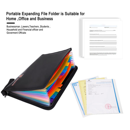 Fireproof Expanding File Folder 36.5x25cm - 13 Pockets, 600 Sheet Capacity