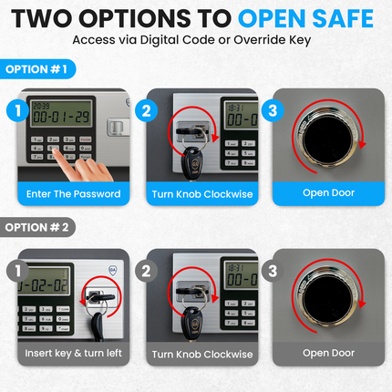 Rubik Drop Slot Safe for Cash Deposit, With Digital and Key Lock, Office Shop Use RB60DF-T (60x38x33cm) Black/Grey