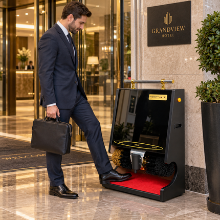 Automatic Electric Shoe Polisher Machine with Infrared Sensor, Dual Brushes & Liquid Polish Dispenser – 100W