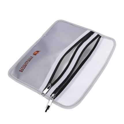 Fireproof Safety Bag for Power Banks and Lithium Batteries 27x17.5cm - Dual Zipper Pouch