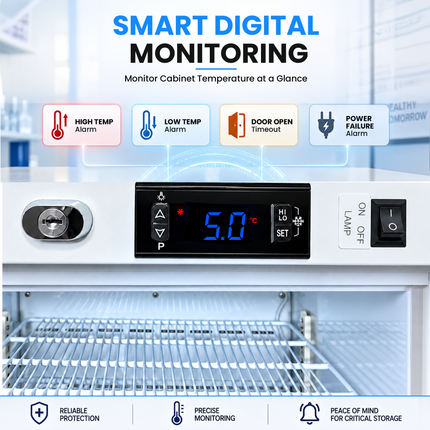 Medical Refrigerator 216L - Vaccine & Pharmaceutical Fridge Digital Control / Alarm / Thermometer, JGA-BC228