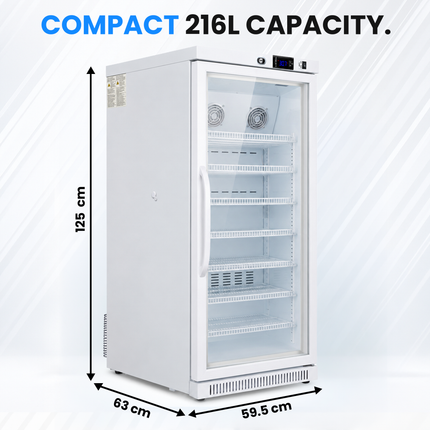 Medical Refrigerator 216L - Vaccine & Pharmaceutical Fridge Digital Control / Alarm / Thermometer, JGA-BC228