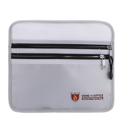 Fireproof Safety Bag for Power Banks and Lithium Batteries 27x17.5cm - Dual Zipper Pouch