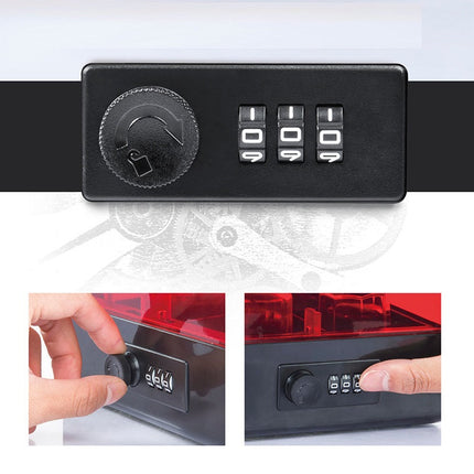 Glosen Multipurpose Five Grid Stamp Storage Box with Combination Lock Box and Transparent Lid B8056 (Red)