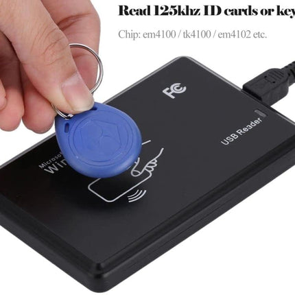 USB RFID Card Reader for ID-125Khz, Desktop Card Reader (Reads First 10 Digits) For EM4100 TK4100 T5200 T5577 Window Linux Systems