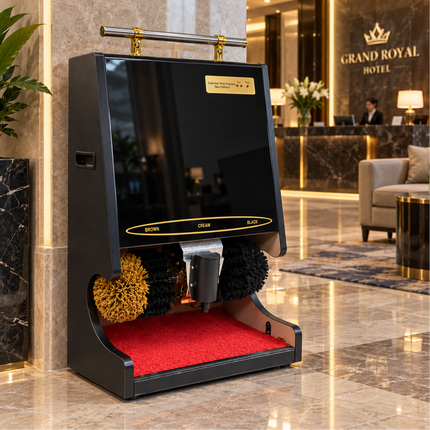 Automatic Electric Shoe Polisher Machine with Infrared Sensor, Dual Brushes & Liquid Polish Dispenser – 100W