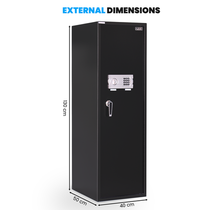 Rubik Large Safe Box 1.3 Meter Tall Digital Keypad & Key Lock RB130EG Black