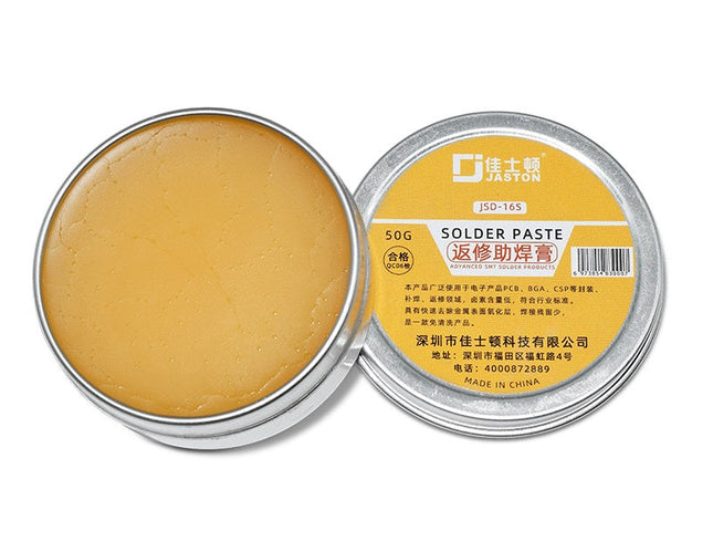 JASTON JSD-16S Lead-Based BGA Rework Solder Paste 50g with Tin-Lead Alloy for Mobile Phone Repair, Chip Planting, and Electronic Component Soldering