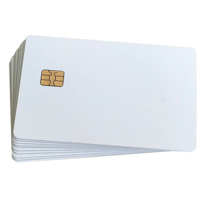 4428 Smart Chip PVC ID Card Glossy White, UV-Printing Enabled (10 Cards)