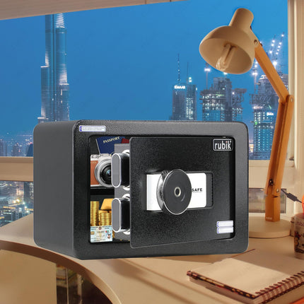 Rubik Medium Fingerprint Safe Box with Keys, RB25FYM (25x35x25cm)