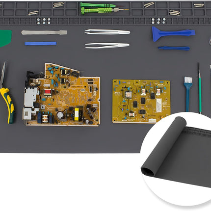 XL Soldering Repair Mat, 70x40cm Extra Large Heat Resistant Silicone Pad Grey