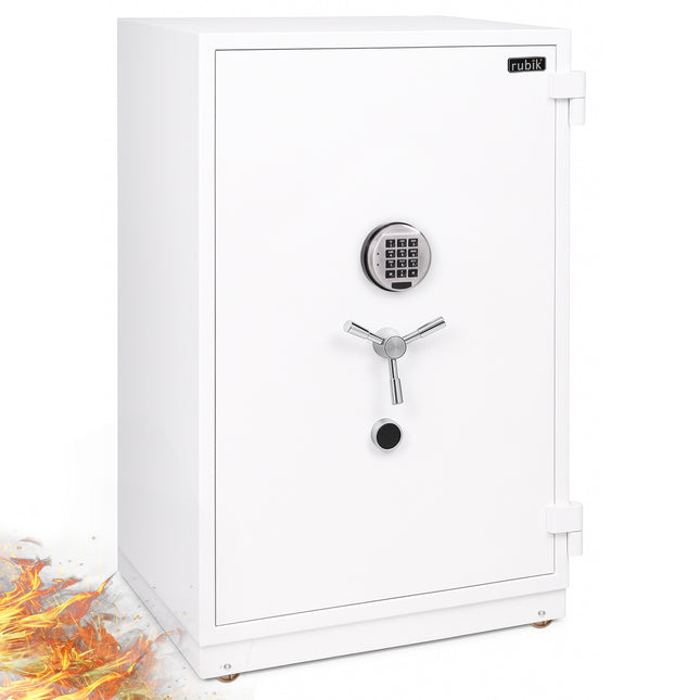 Rubik XL Digital Fireproof Safe Box 305kg, Dual Lock (Key + PIN Code), 2-Hour Fire Rated Security Locker (120x70x60 cm) RBAS120