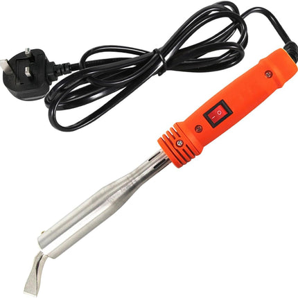 80W Electric Soldering Iron with Iron Clad and On/Off Switch, Bent Chisel Tip