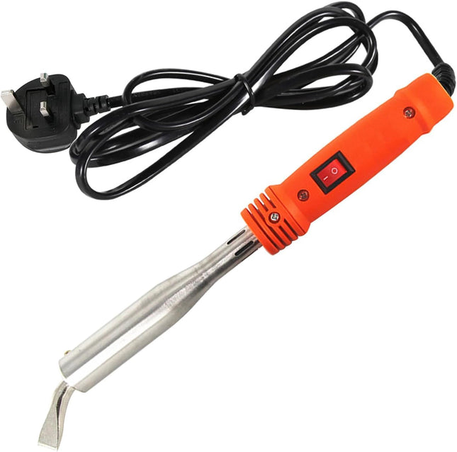 100W Electric Soldering Iron with Iron Clad and On/Off Switch, Bent Chisel Tip