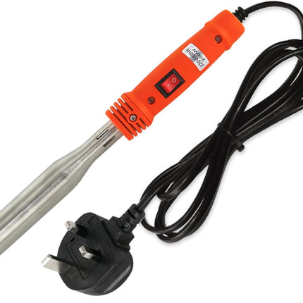 200W Electric Soldering Iron with Iron Clad and On/Off Switch, Bent Chisel Tip