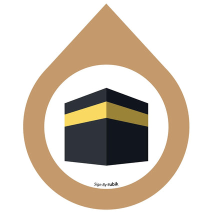 Self Adhesive Qibla Direction Signs – Vinyl Decal Stickers for Muslim Prayer (12x9.5cm)