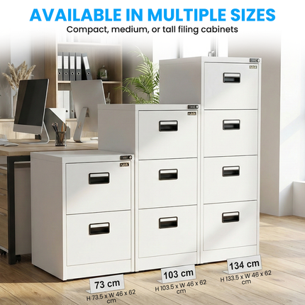3 Drawer Vertical Steel Filing Hanger Cabinet with 4-Digit Combination Lock for A4 and FC Hanging Files
