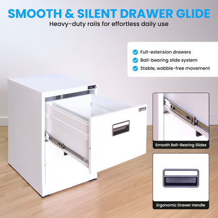 2 Drawer Vertical Steel Filing Hanger Cabinet with 4-Digit Combination Lock for A4 and FC Hanging Files