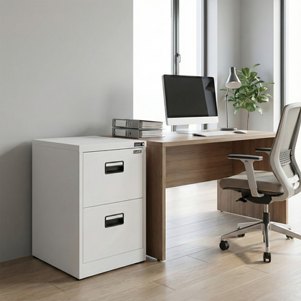 2 Drawer Vertical Steel Filing Hanger Cabinet with 4-Digit Combination Lock for A4 and FC Hanging Files