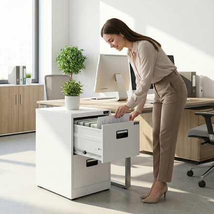 2 Drawer Vertical Steel Filing Hanger Cabinet with 4-Digit Combination Lock for A4 and FC Hanging Files
