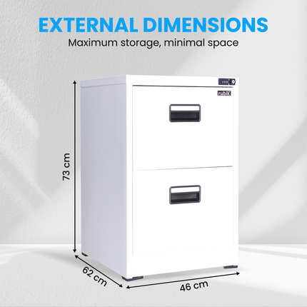 2 Drawer Vertical Steel Filing Hanger Cabinet with 4-Digit Combination Lock for A4 and FC Hanging Files