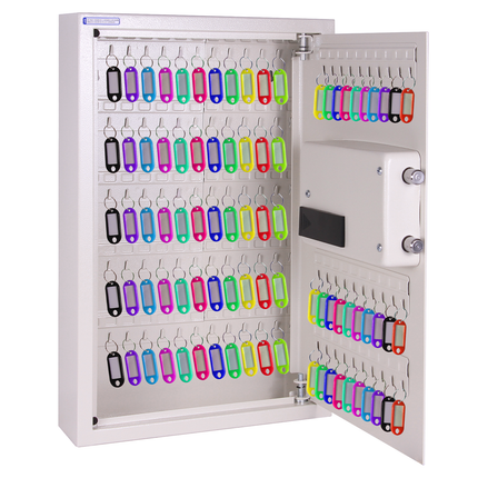 Rubik Digital Key Cabinet (100-Keys Capacity) Electronic Key Storage Wall Safe Lock Box Wall-Mounted RBS100EW Black