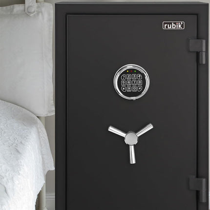 Rubik Fireproof Safe Box RBFP66, Electronic Digital Lock with Emergency Keys (66x43x35cm) Black