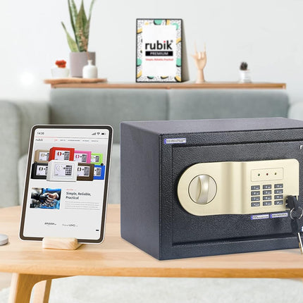 Rubik Small Digital Safe Box with Keys, RB20AJ (20x31x20cm)