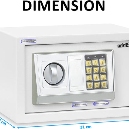 Rubik Small Digital Safe Box with Keys, RB20EA (20x31x20cm)