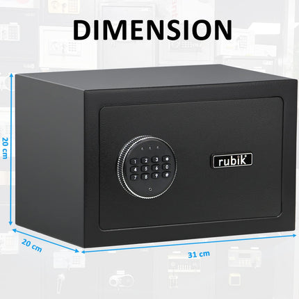 Rubik Small Digital Safe Box with Keys, RB20D (20x31x20cm)