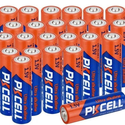 PKCELL AA Alkaline Batteries Large Pack - LR6 Long-Lasting All-Purpose AA Battery for Household and Business