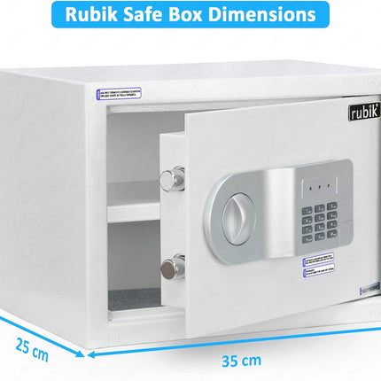 Rubik Medium Digital Safe Box with Keys, RB25AJ (25x35x25cm)