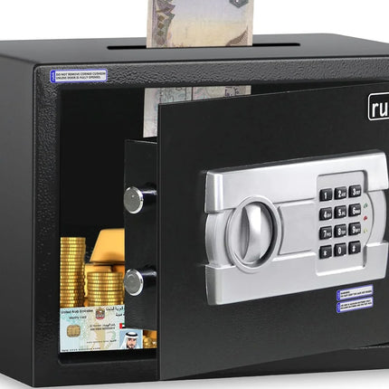 Rubik Medium Digital Safe Box with Keys and Cash Deposit Slot, RB25EG-T (25x35x25cm)