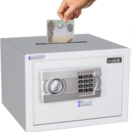 Rubik Medium Digital Safe Box with Keys and Cash Deposit Slot, RB25EG-T (25x35x25cm)