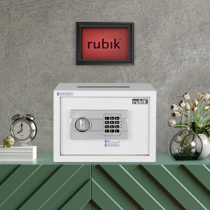 Rubik Medium Digital Safe Box with Keys and Cash Deposit Slot, RB25EG-T (25x35x25cm)