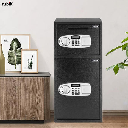 Rubik Safe Box Dual Compartment With Independent Digital Lock and Keys, RB75ECL (75x35x35cm)