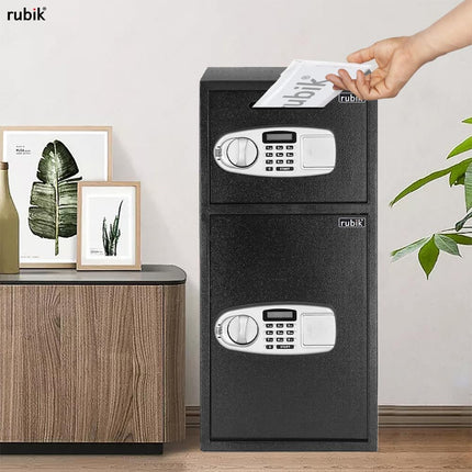 Rubik Safe Box Dual Compartment With Independent Digital Lock and Keys, RB75ECL (75x35x35cm)