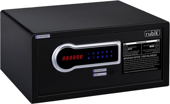 Rubik Hotel Safe Box with Digital Optical Keypad, Motorized Lock, Keys, RH-2042TRW (42x20x37cm)
