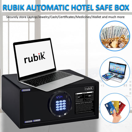 Rubik Hotel Safe Box with Digital Motorized Lock & Keys, RH-2042VVD (42x20x37cm)