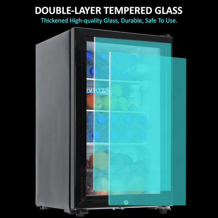 Rubik Hotel Mini Bar Compressor Fridge 62L, Glass Door Refrigerator JC-62HC