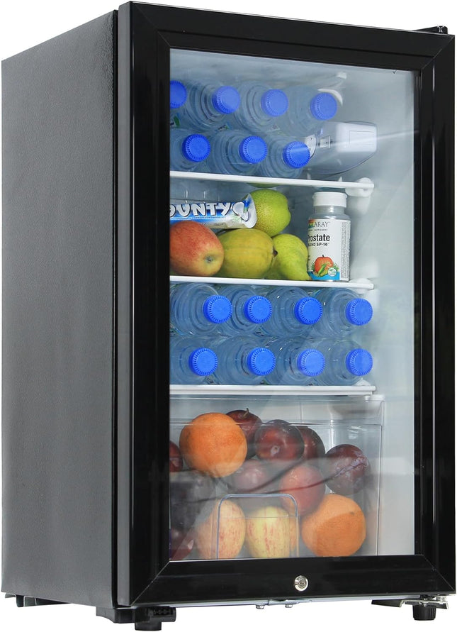 Rubik Hotel Mini Bar Compressor Fridge 62L, Glass Door Refrigerator JC-62HC