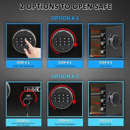 Rubik Medium Digital Safe Box with Keys, RB-25D (25x35x25cm)